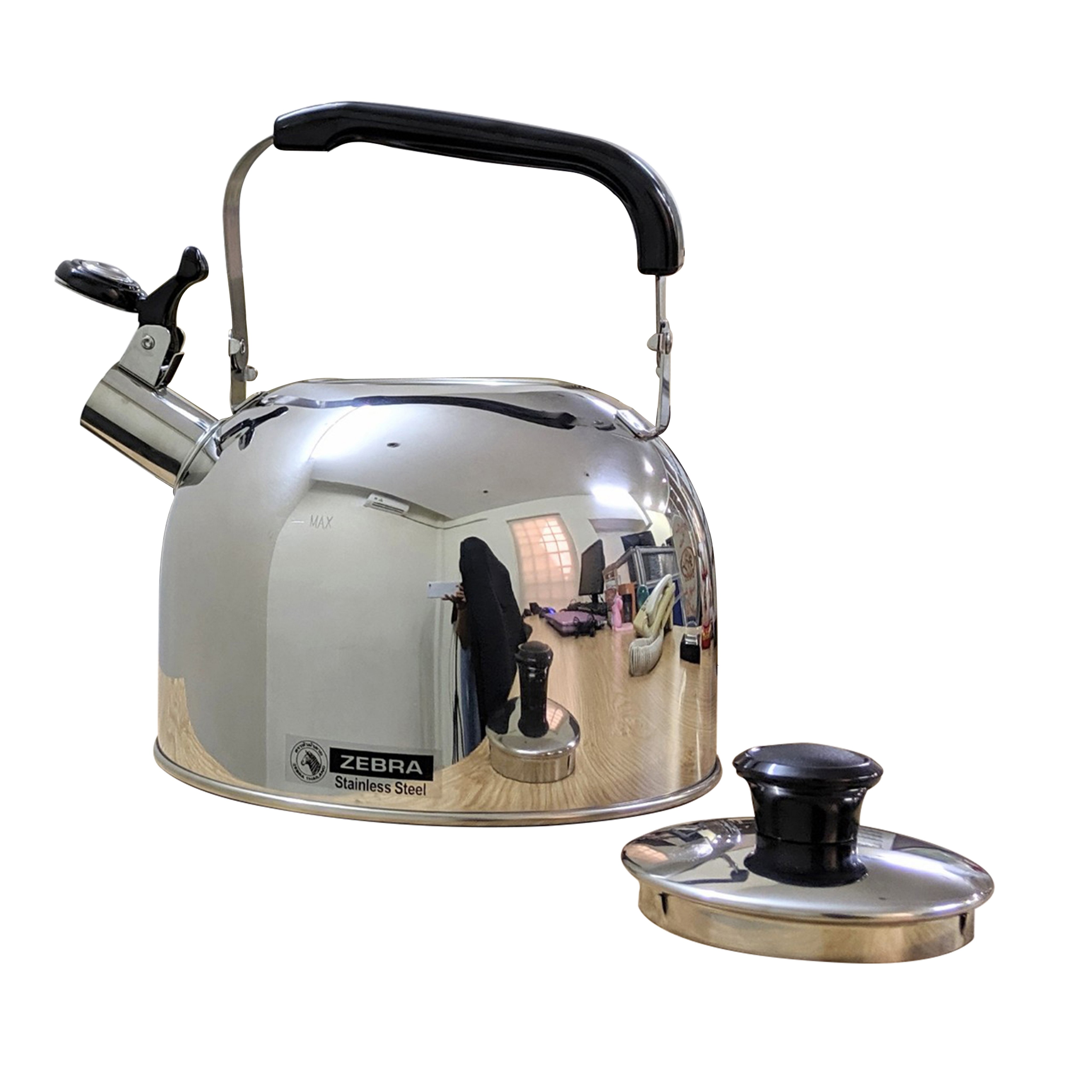 Ấm đun nước 3,5 lít, có còi, bằng Inox, chính hãng Zebra