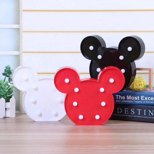 Đèn LED ngủ hình Chuột Mickey - Đỏ