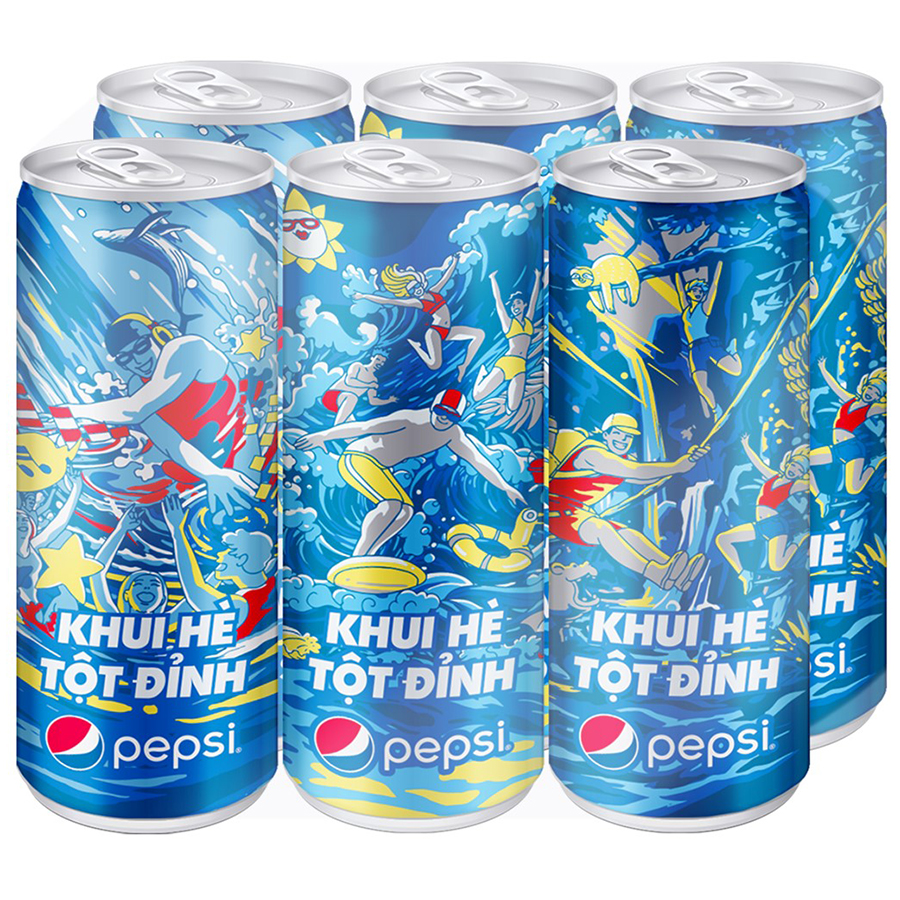 Nước ngọt Pepsi 330ml 6 Lon