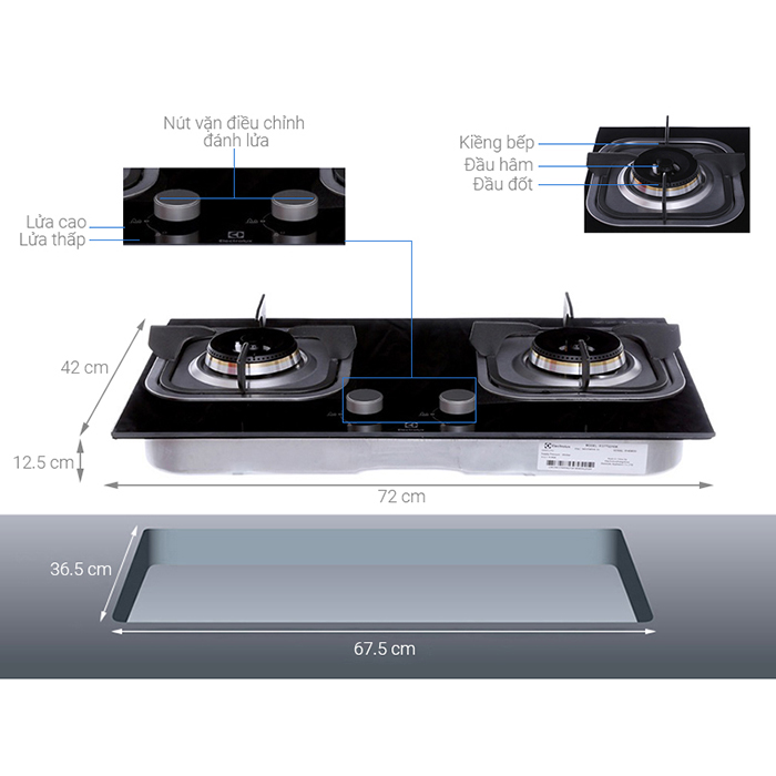 Bếp gas âm ELECTROLUX EGT7221EK