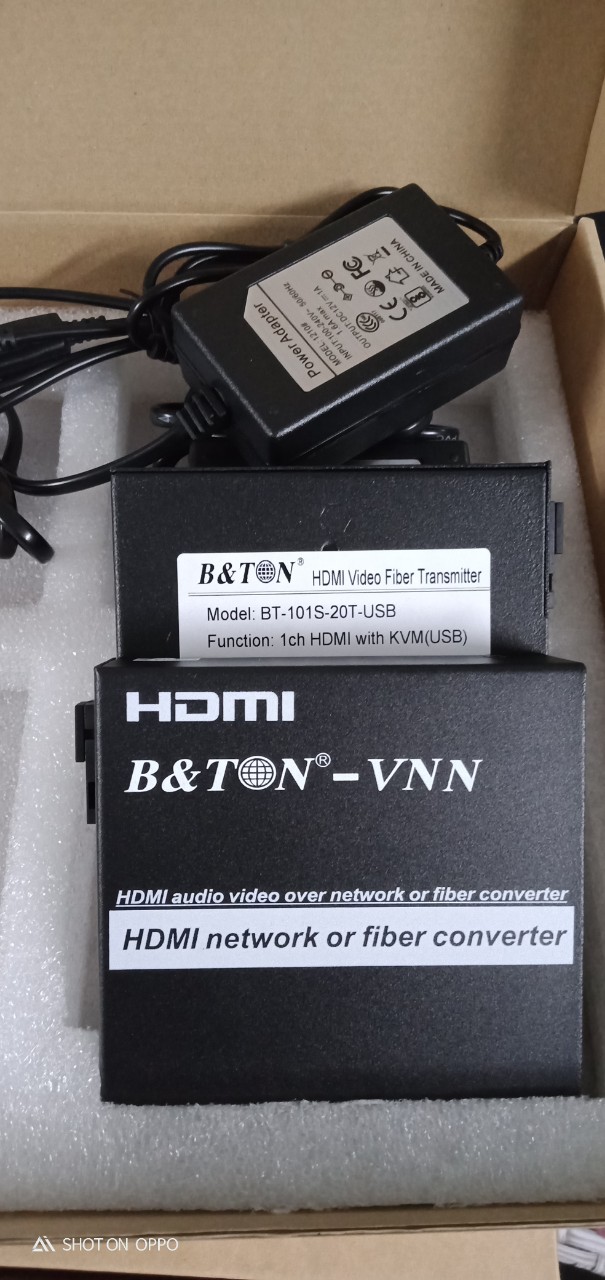 Bộ chuyển đổi HDMI Video sang 1 sợi quang BTON BT-101S-20R-USB- Hàng nhập khẩu