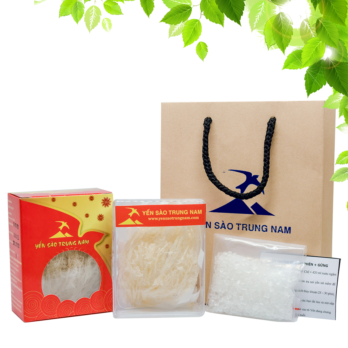 Tổ Yến Sào Tinh Chế (8g/Hộp) (Tổ Yến làm sạch/Tổ Yến Sạch chế biến từ Tổ Yến Thô /Tổ Yến còn lông) Yến Sào Trung Nam