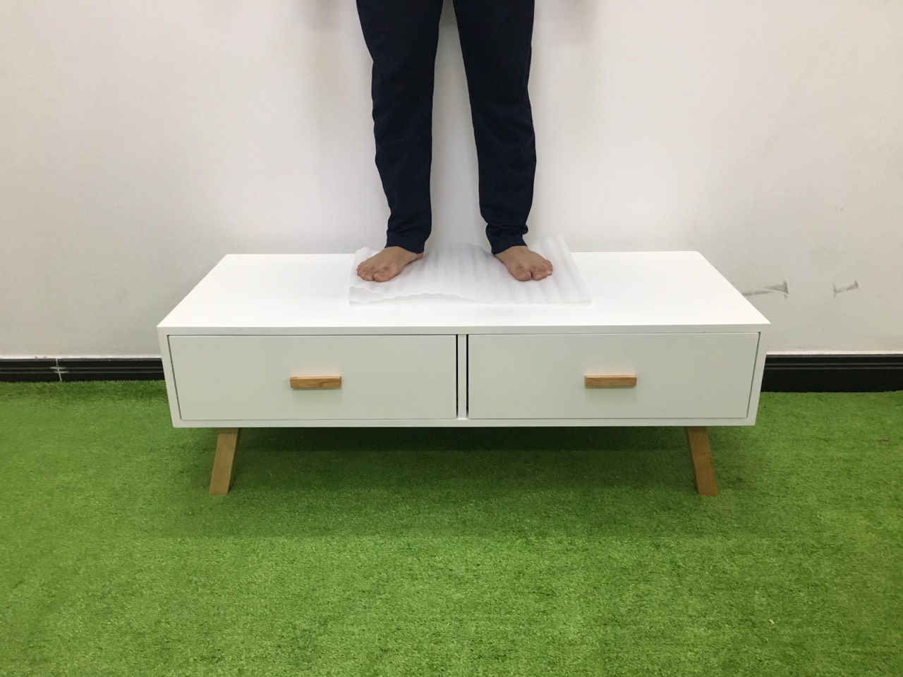 Bàn sofa trà cafe phòng khách hình hộp trắng T819-7