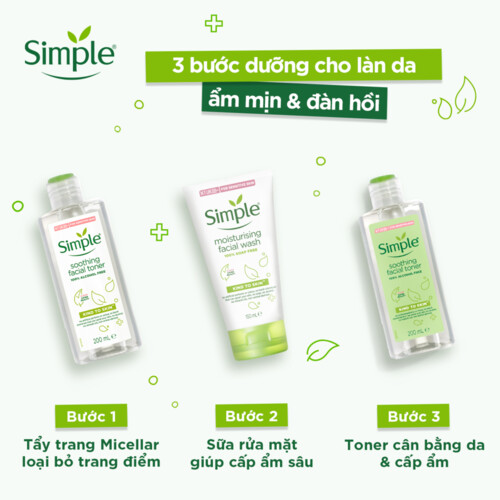 Sữa rửa mặt Simple giúp cấp ẩm, da trông khỏe và mịn màng - cho da khô nhạy cảm 150ml [CHÍNH HÃNG ĐỘC QUYỀN] [MỚI]