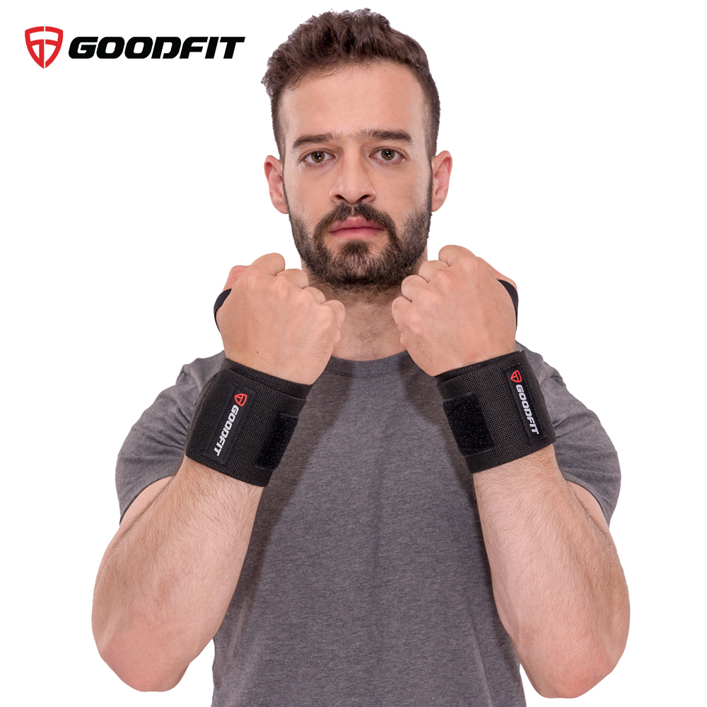 Băng quấn trợ lực khớp cổ tay tập gym, tập boxing GoodFit co giãn 4 chiều, khóa dán chắc chăn GF301W