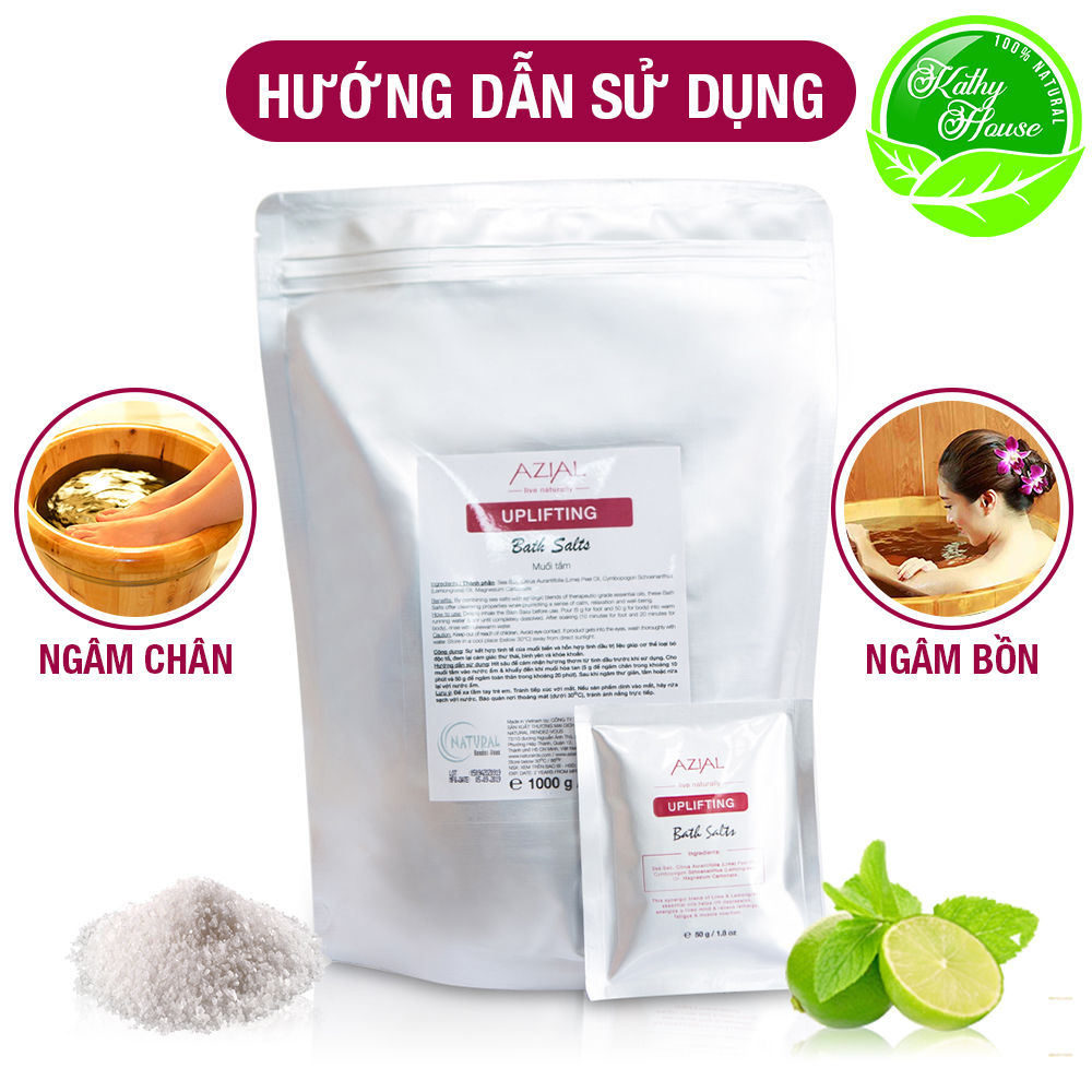 Muối tắm tinh dầu 100% thiên nhiên AZIAL Uplifting Bath Salts