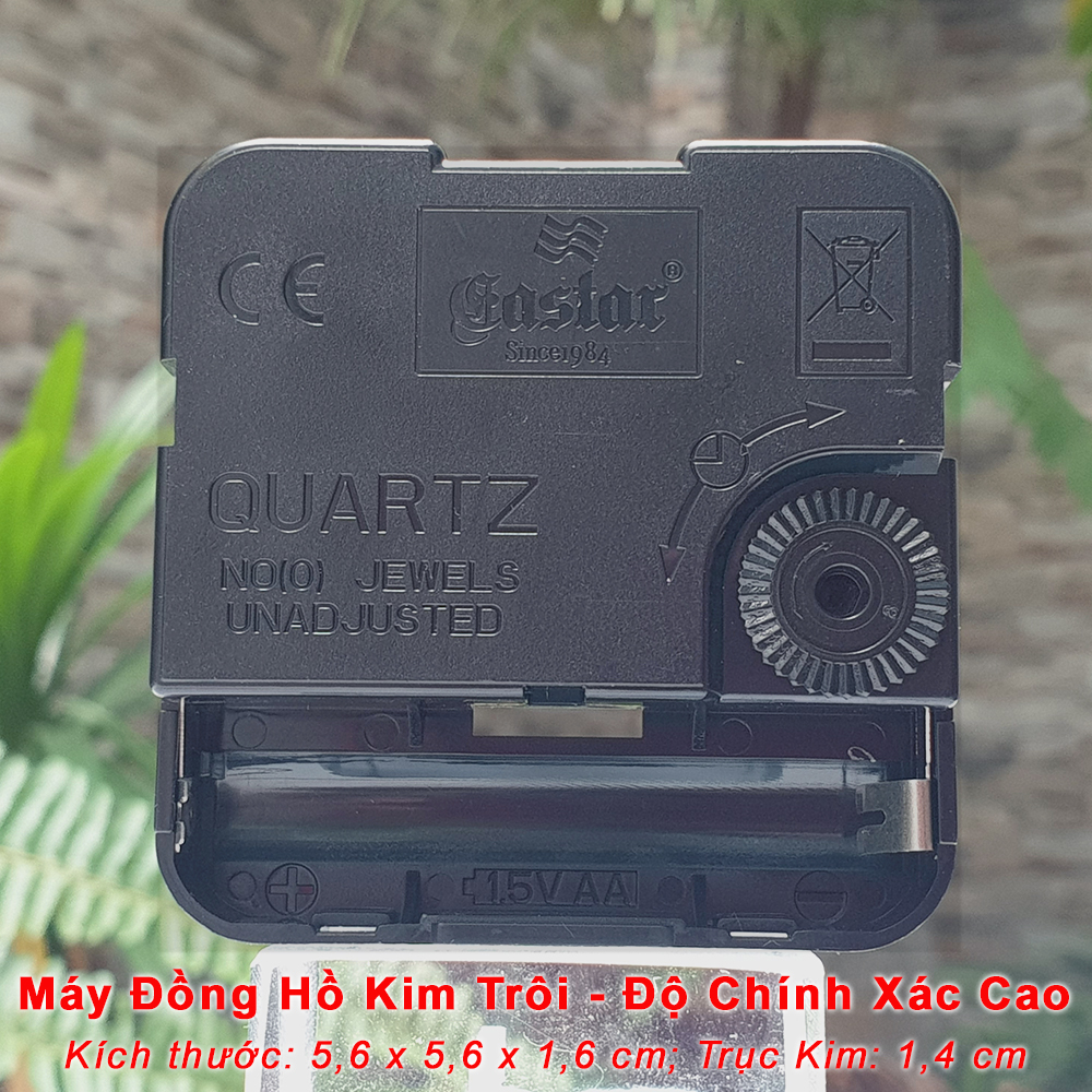 MÁY ĐỒNG HỒ TREO TƯỜNG KIM TRÔI CAO CẤP EASTAR – BỘ KIM VÀNG ĐỒNG CÓ DẠ QUANG  – KÈM PIN MAXELL