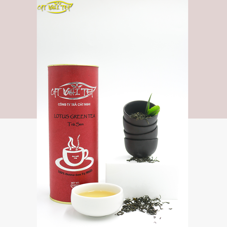 Trà Lon Truyền Thống - Trà Xanh Hương Sen Cát Nghi Tea (100g)