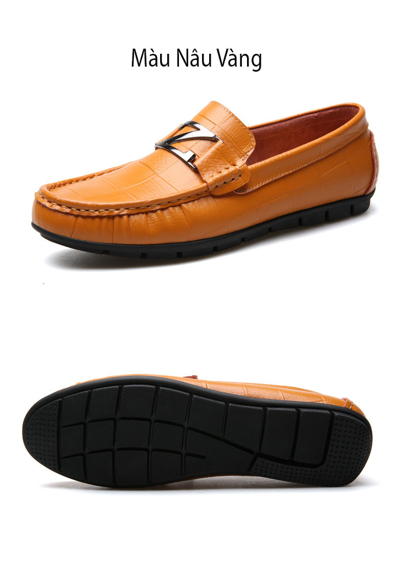 Giày lười nam da thật đẳng cấp thời trang mẫu cực đẹp - 11658 - 41 - Màu Nâu