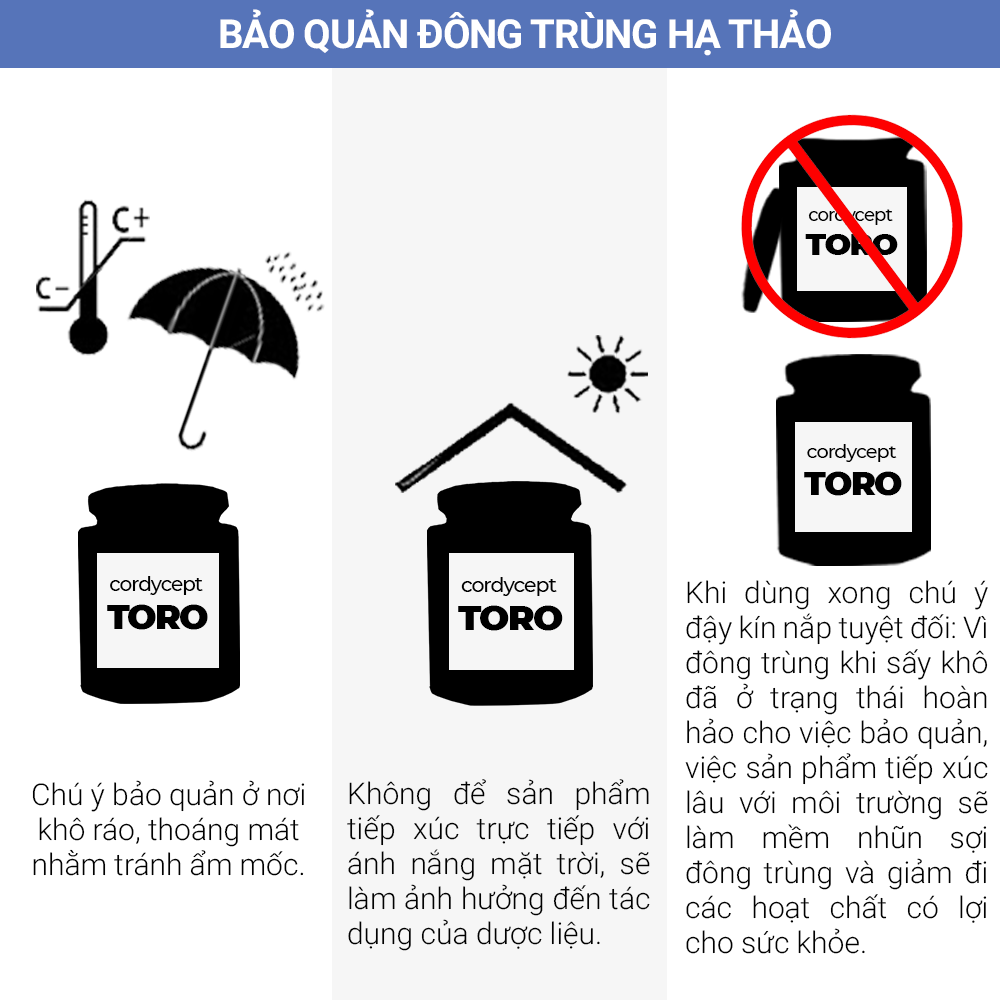 [10GR] Đông Trùng Hạ Thảo Toro Sấy Thăng Hoa Nguyên Sợi | TORO FARM