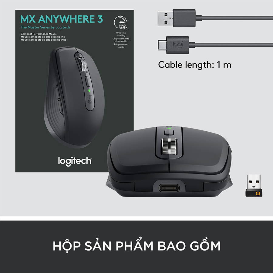 Chuột không dây Bluetooth Logitech MX Anywhere 3 - Màu