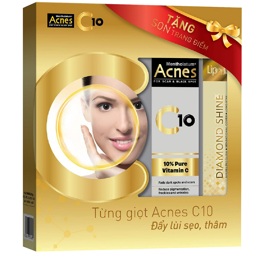Seum VItamin C 10% dưỡng trắng mờ thâm sạm Acnes Lab C10 serum 15ml