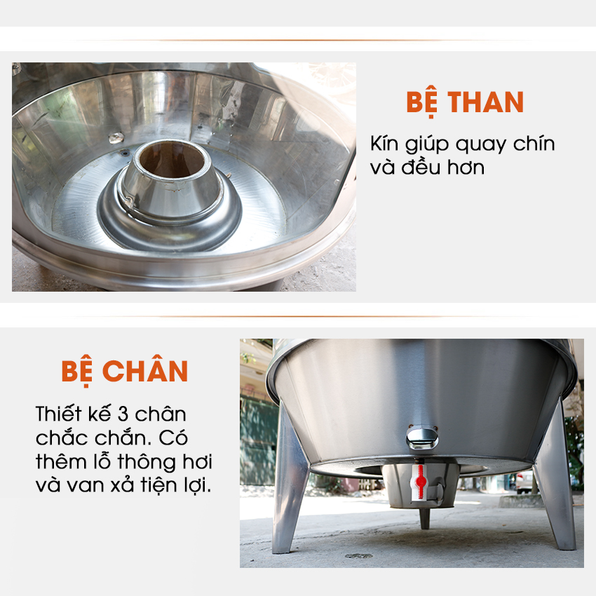 Lò Quay Gà Vịt Bằng Than Có Kính 80