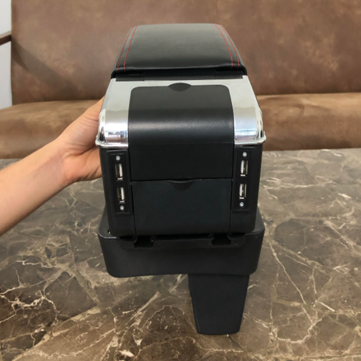 Hộp tỳ tay ô tô, xe hơi cao cấp dành cho xe Toyota Rush và Avanza tích hợp 7 cổng USB