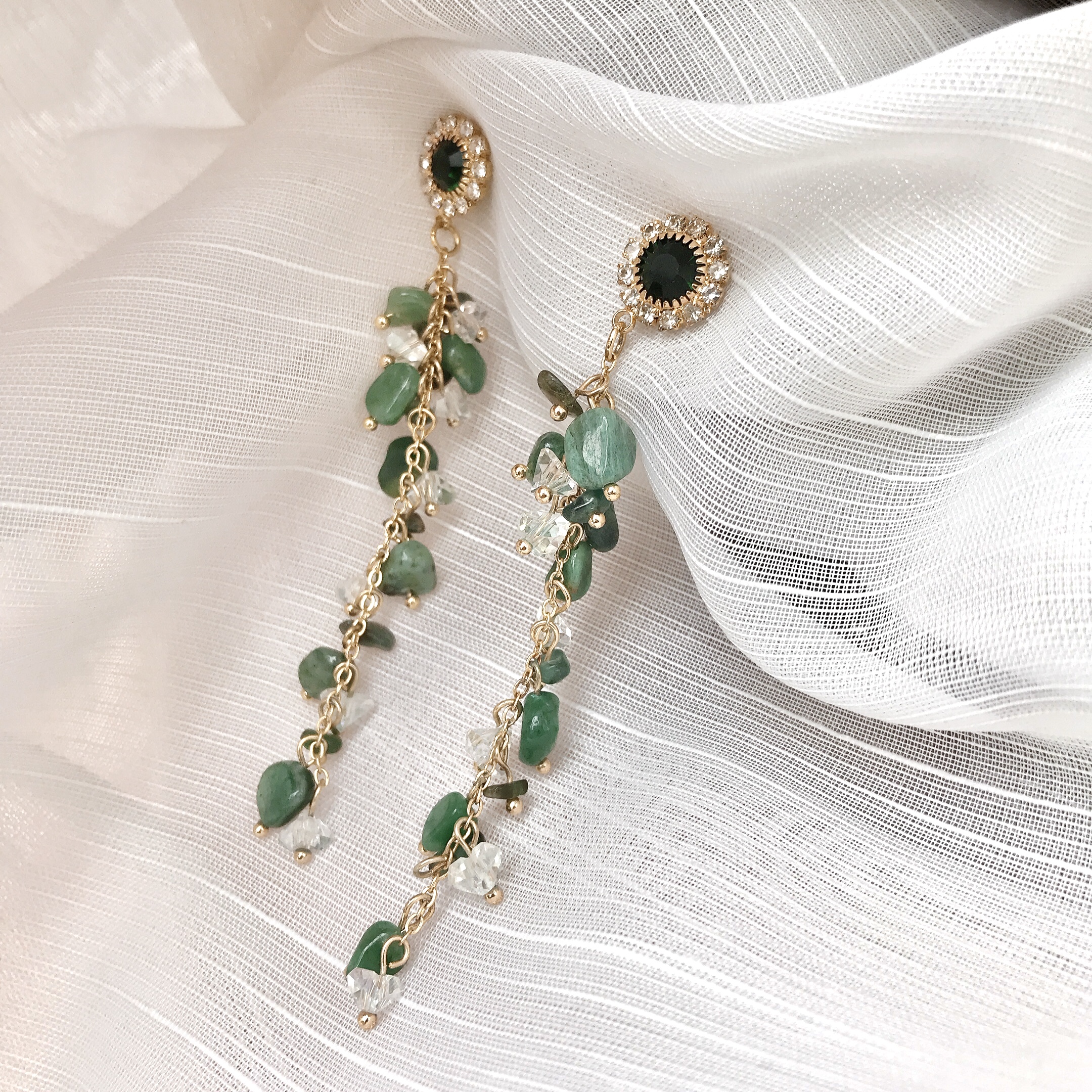 Khuyên tại bạc S925 chế tác thủ công Handmade đá tự nhiên cao cấp