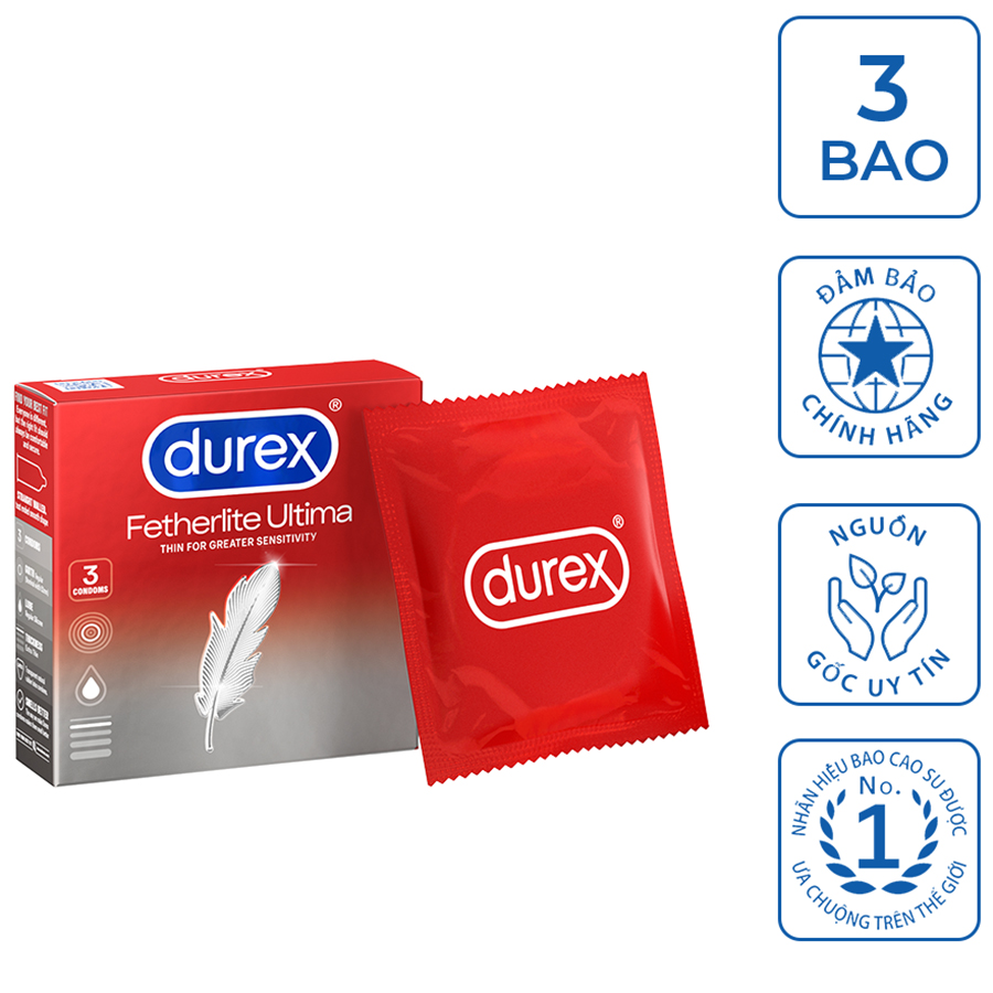 Bao cao su Durex Fetherlite Ultima Hộp 3 bao