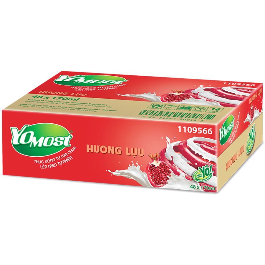 Thùng 48 Hộp Sữa Chua Lên Men Tự Nhiên Yomost Trái Lựu