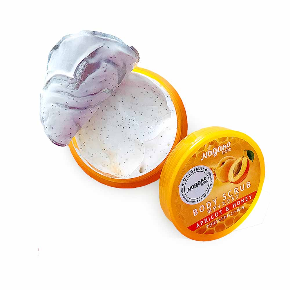 Kem Tẩy Tế Bào Chết Mật Ong Và Tinh Dầu Hạt Mơ Nagano Japan 100g - Body Scrub Apricot &amp; Honey Nagano 100g - Tẩy tế bào chết dành cho da mặt và toàn thân