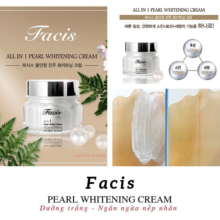 Kem dưỡng trắng da ngọc trai Facis Pearl Whitening Cream (100ml)