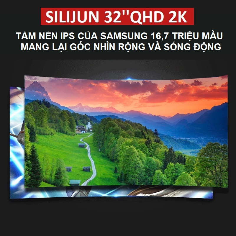 Màn Hình Máy Tính 32 inch QHD 2K (2560 x 1440) 75hz Tràn Viền Siêu Mỏng SILIJUN - hàng nhập khẩu