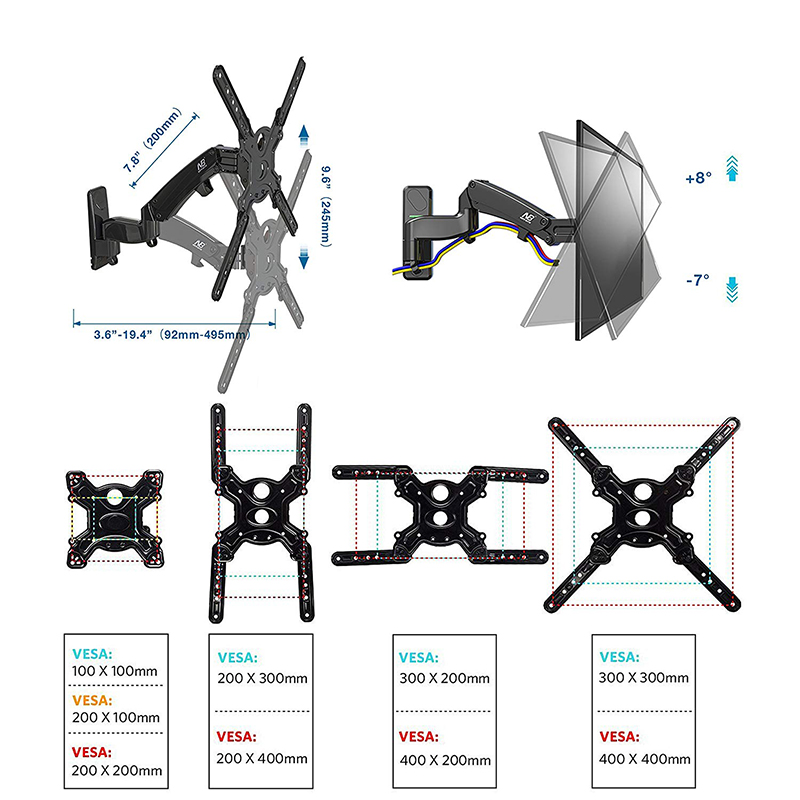 Giá Treo Góc Xoay Đa Năng F450 (40-50 Inch) - Hàng Nhập Khẩu