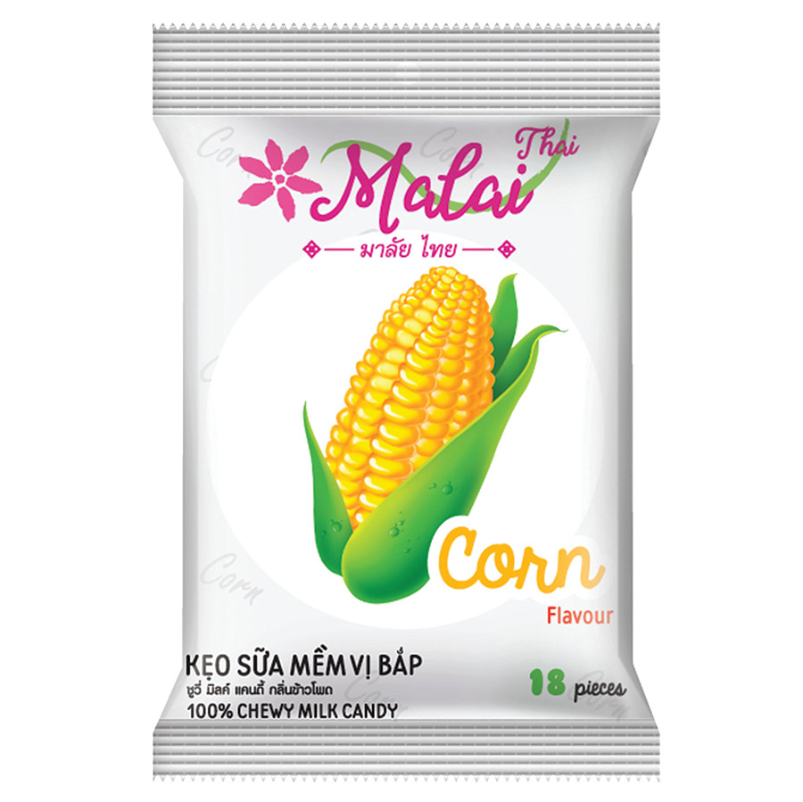 Lốc 12 Gói Kẹo Sữa Mềm Vị Bắp Malai Thai (67g/gói)