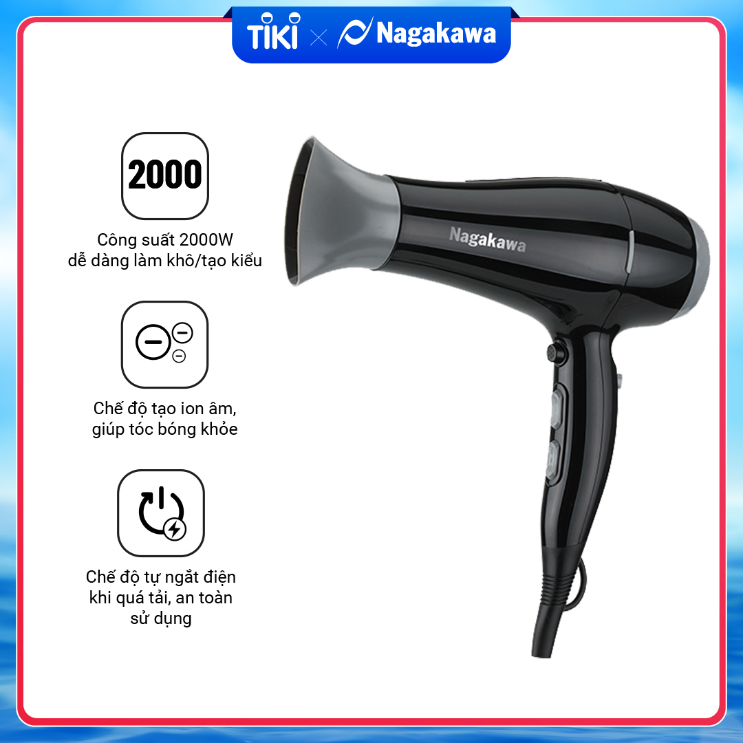 Máy Sấy Tóc Nagakawa NAG1606 (2000W) - Hàng Chính Hãng