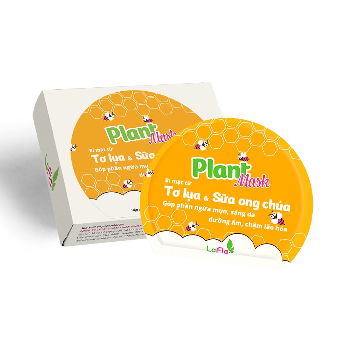 Mặt nạ tơ lụa sữa ong chúa LaFla Plant Mask Miếng rời 20gr