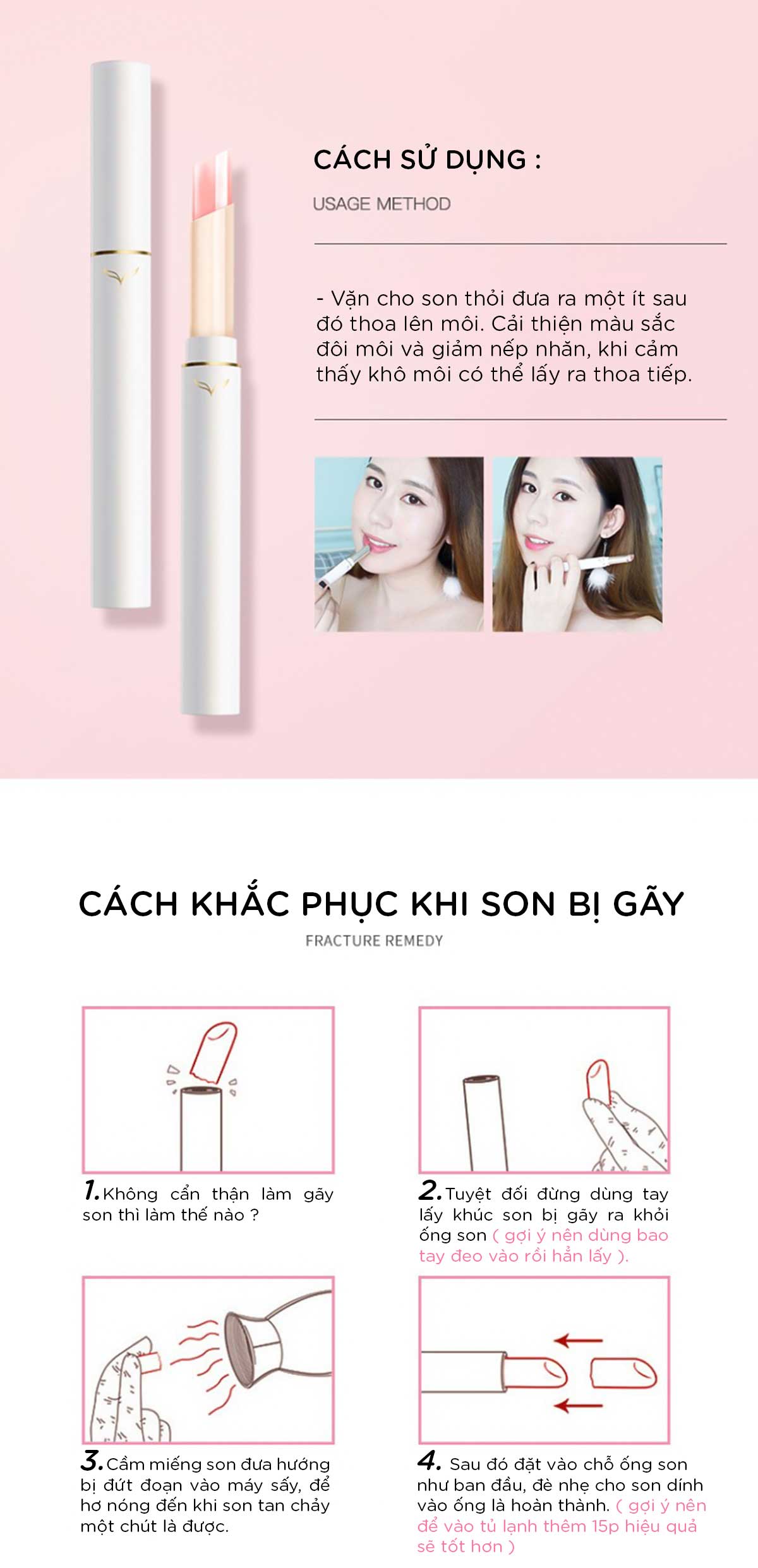 Son Gió Dưỡng Ẩm Và Bảo Vệ Môi FOX Moisturizing Lipstick 2.4g
