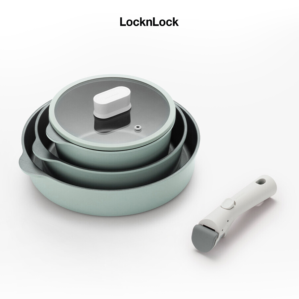 Bộ nồi chảo chống dính Suit LocknLock SDE1181IHS01 tay cầm có thể tháo rời - 5P - MINT