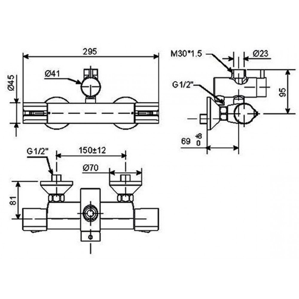 Bộ sen cây nhiệt độ phun mưa nóng lạnh American Standard WF-4948(FFAS4948)/A-6110.978.904 Moonshadow D200