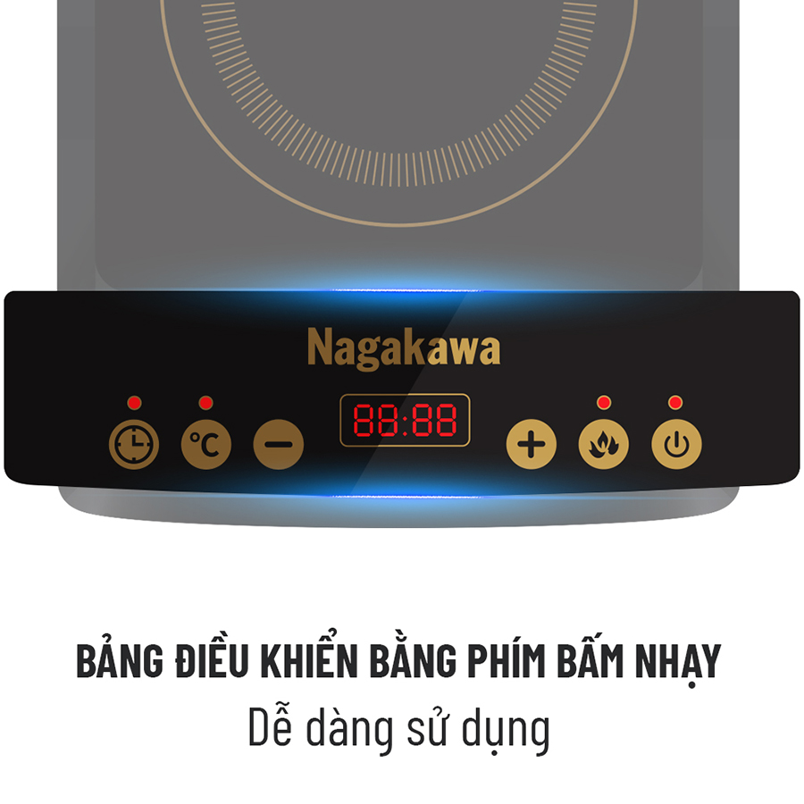 Bếp Từ Đơn Nagakawa NAG0706 (1800W) - Kèm Nồi Lẩu - Hàng Chính Hãng