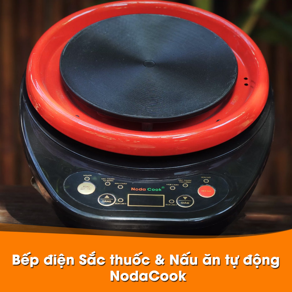 Ấm sắc thuốc bắc điện NodaCook Bát Tràng tự động sắc thuốc không có mâm nhiệt kim loại bên trong ấm 3 lít màu đen - Hàng chính hãng