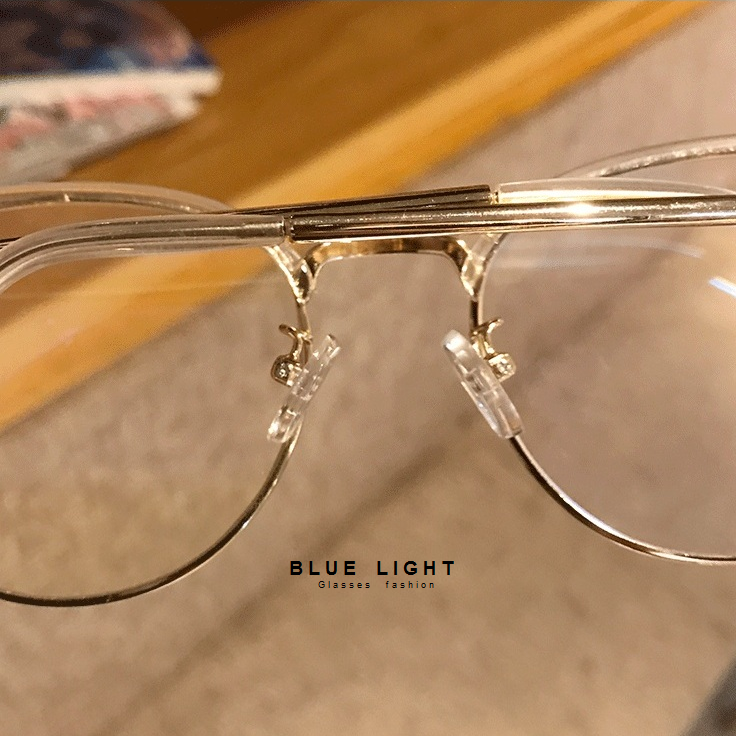 Kính Giả Cận, Gọng Kính Cận Nam Nữ Mắt Tròn Gọng Vàng Mí Trong Suốt Hàn Quốc - BLUE LIGHT SHOP