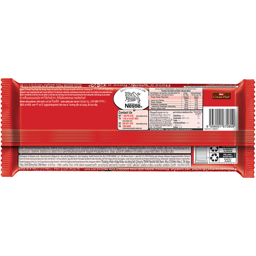 Gói 6 thanh Socola Kitkat 2F