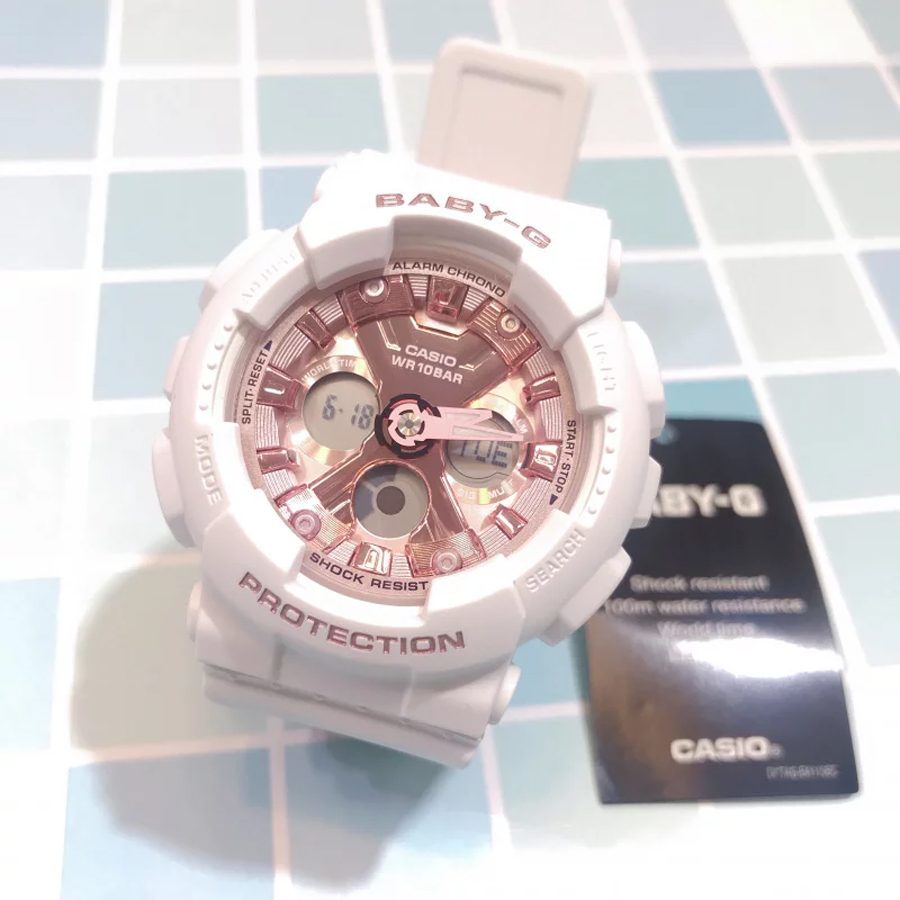 Đồng hồ nữ dây nhựa Casio Baby-G chính hãng Anh Khuê BA-130-7A1DR (43mm)