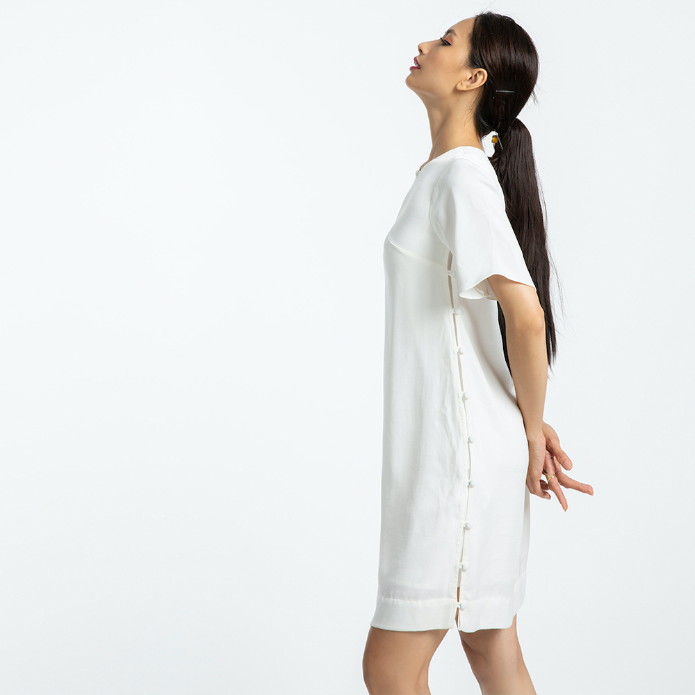 Đầm Suông Cao Cấp Thời trang thiết kế Hity DRE095 (Trắng Kim Cương)