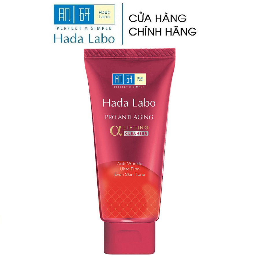 Sữa rửa mặt dưỡng chuyên biệt chống lão hóa Hada Labo Pro Anti Aging α Lifting Cleanser (80g)