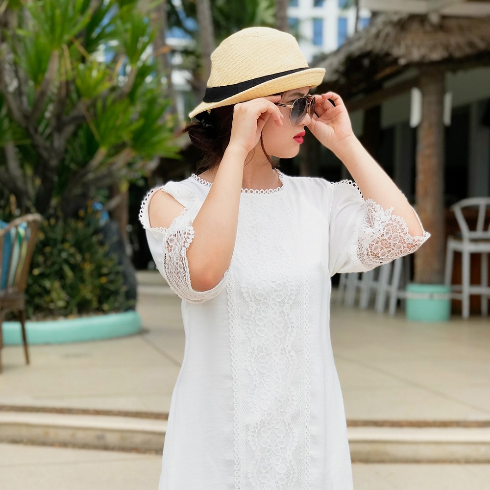Đầm Suông Hity DRE113 (Trắng Kim Cương)