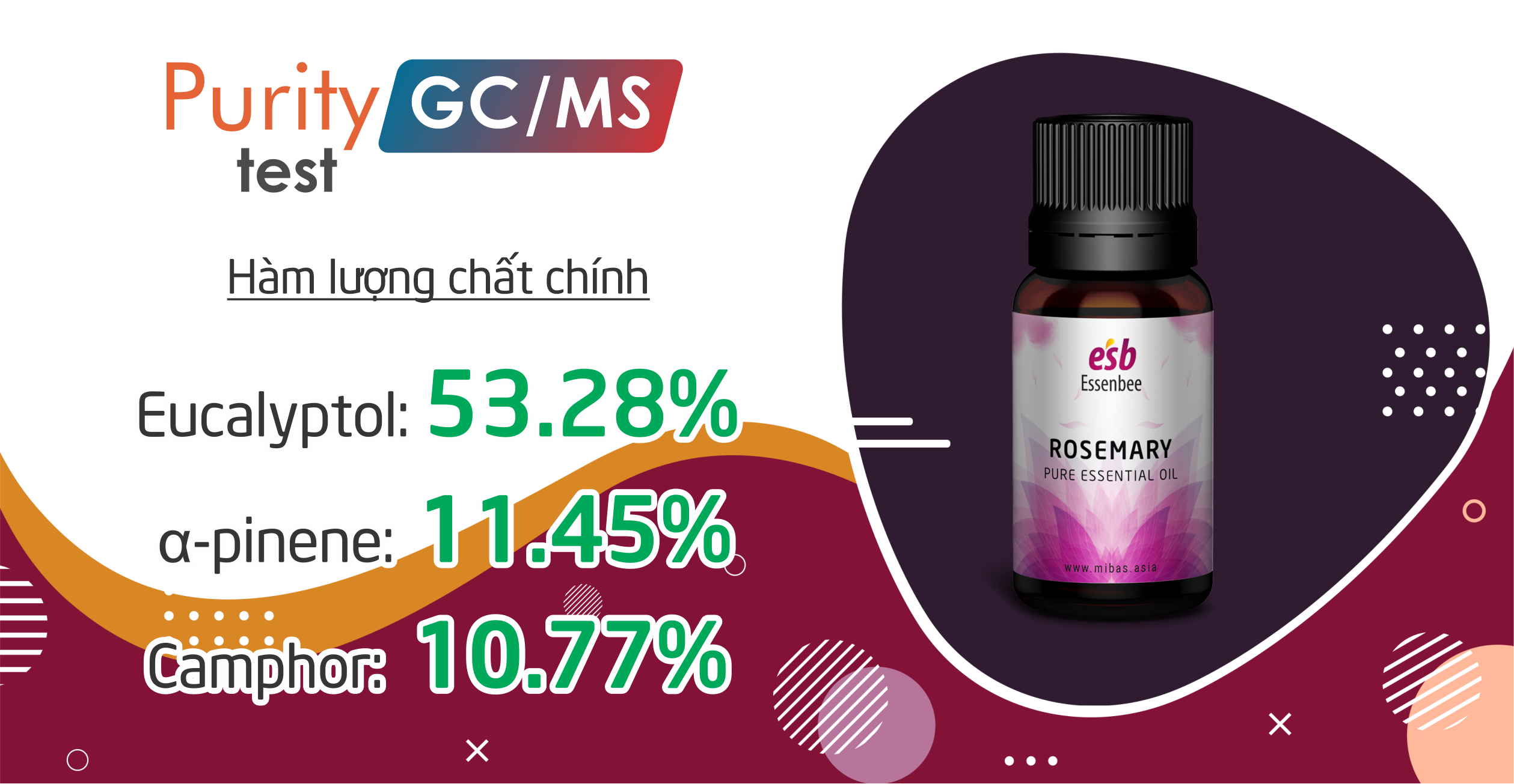 Tinh dầu Hương Thảo (Rosemary) – Essenbee – 20ml - 100% nguyên chất, hỗ trợ thư giãn tinh thần hiệu quả và xua đuổi muỗi an toàn