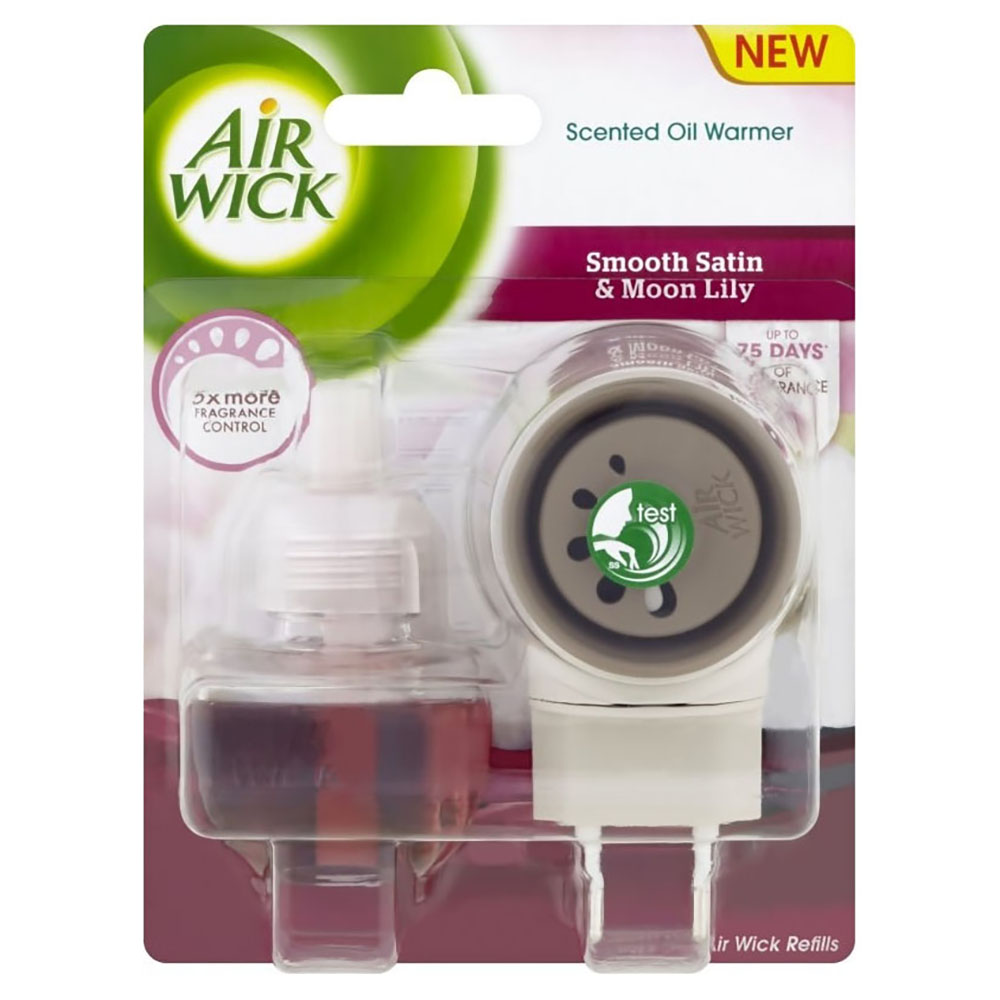 Bộ khuếch tán tinh dầu tự động Air Wick Smooth Satin &amp; Moon Lily 19ml QT04987 - hương hoa ly