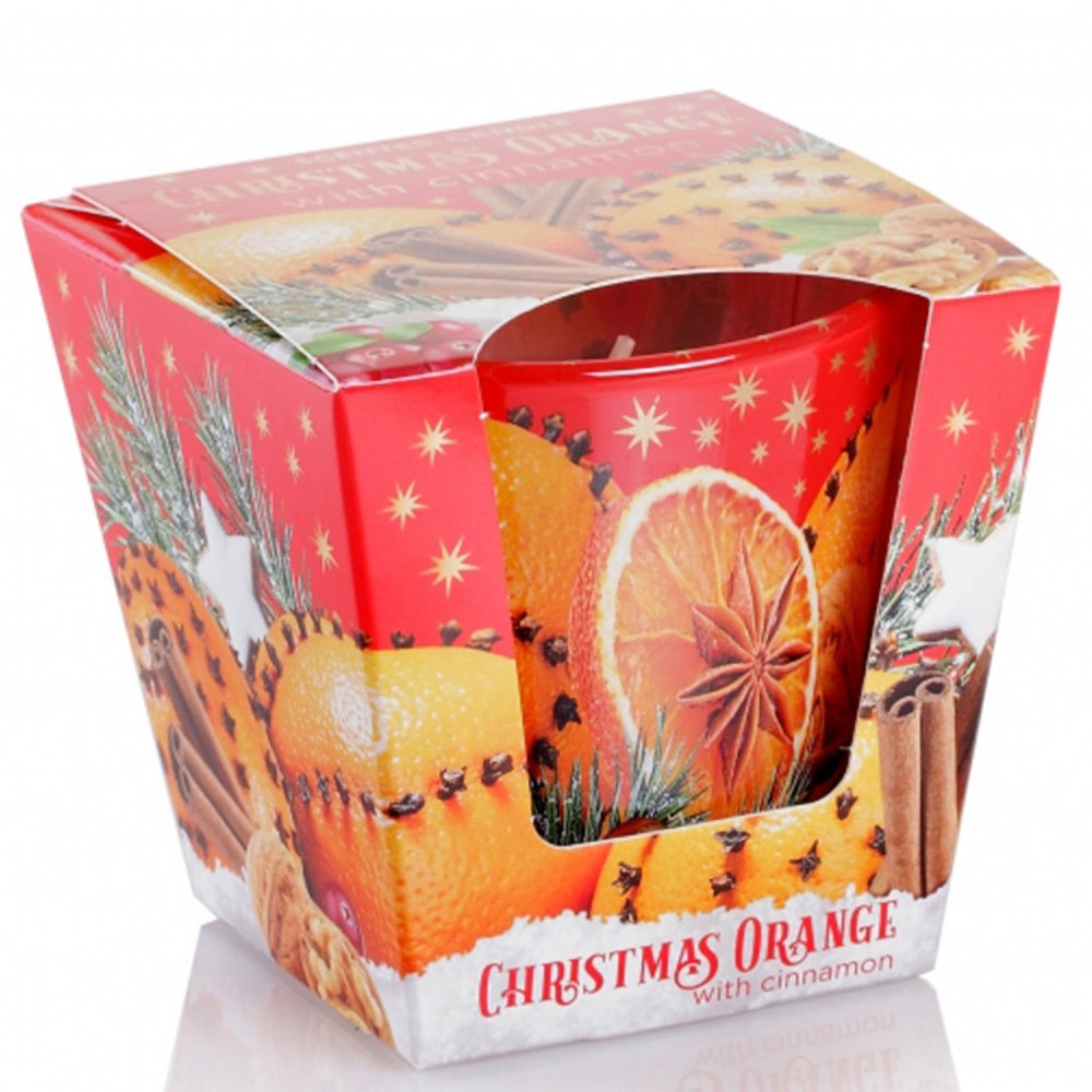 Ly nến thơm tinh dầu Bartek Christmas Orange 115g QT06455 - cam, quế, đinh hương (giao mẫu ngẫu nhiên)