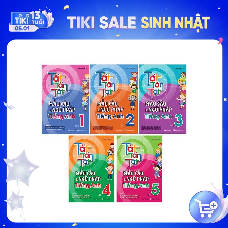 Combo 5 cuốn Tất tần tật mẫu câu và ngữ pháp tiếng Anh 1,2,3,4,5