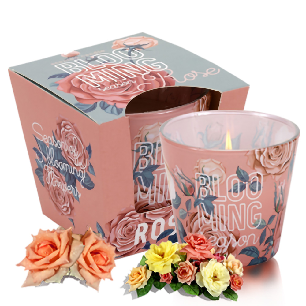 Ly nến thơm tinh dầu Bartek Blooming Season 115g QT04960 - hồng, thược dược (giao mẫu ngẫu nhiên)