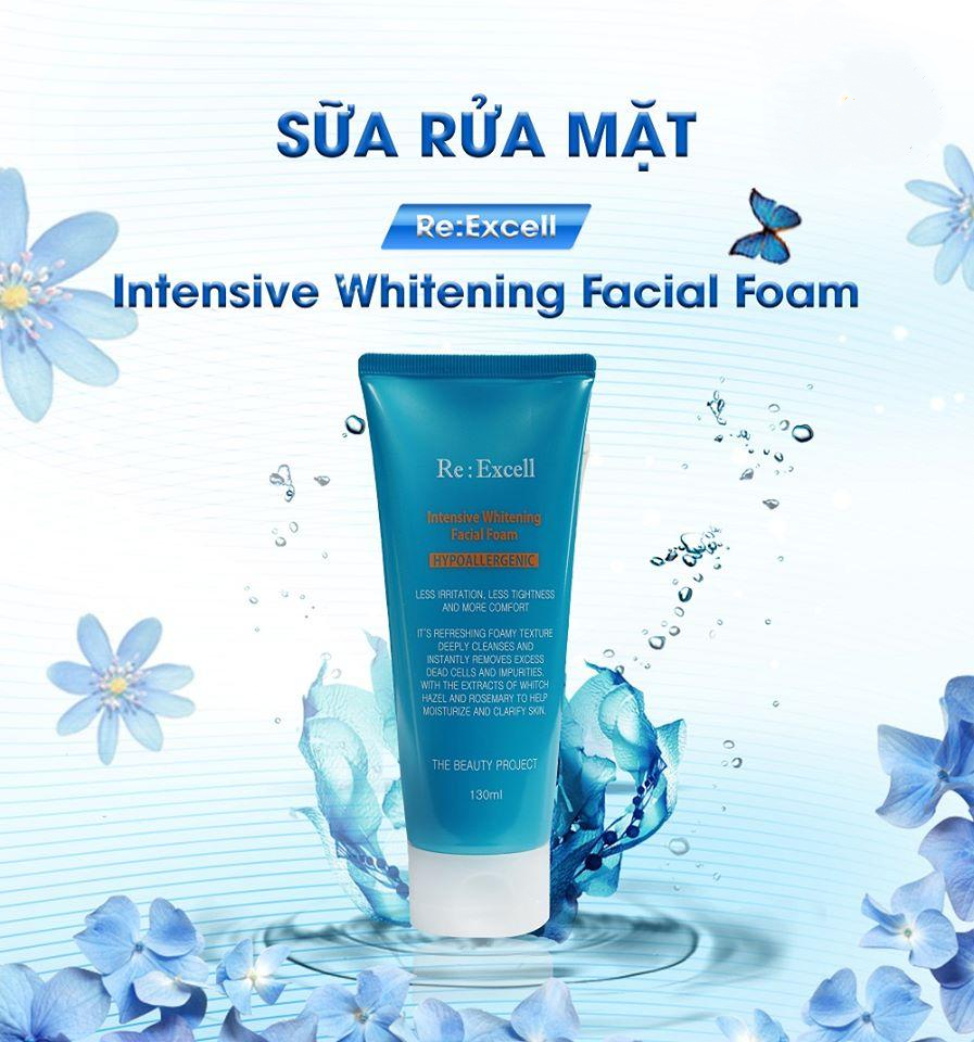 re excell intensive whitening facial foam
