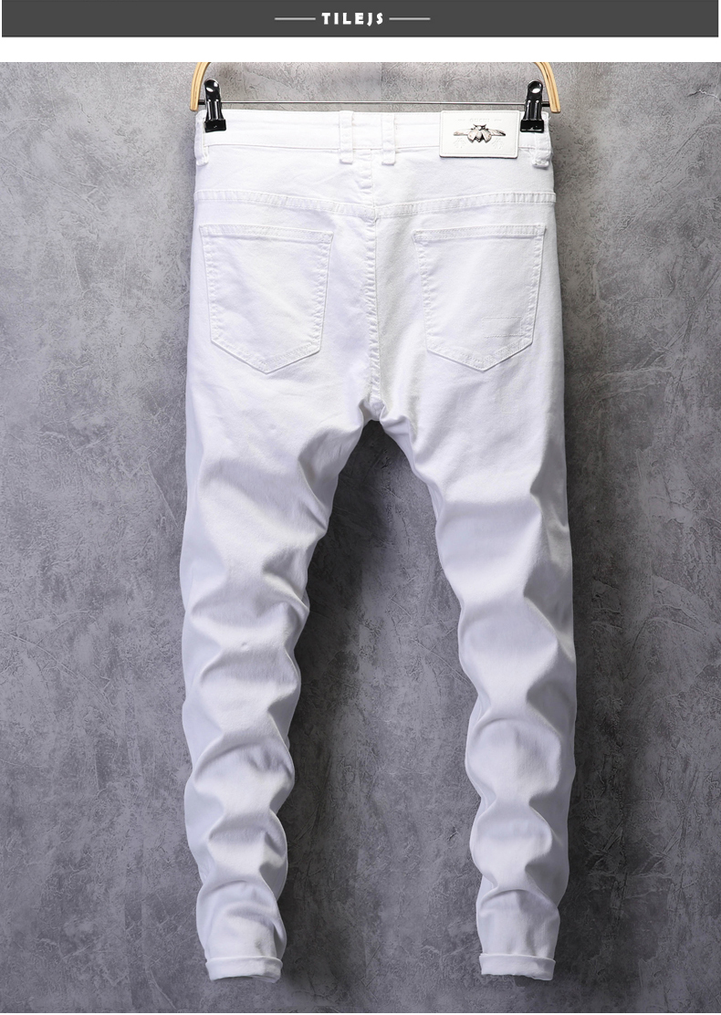 Quần Jean Nam trắng rách sang trọng trẻ trung chất liệu vải bò cao cấp co giãn nhẹ mặc thoải mái hợp xu hướng thời trang - Mẫu HOT