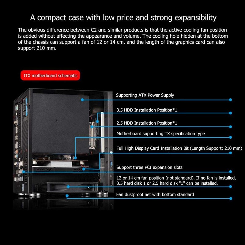 Vỏ Case máy tính Thùng máy tính mini C6 White