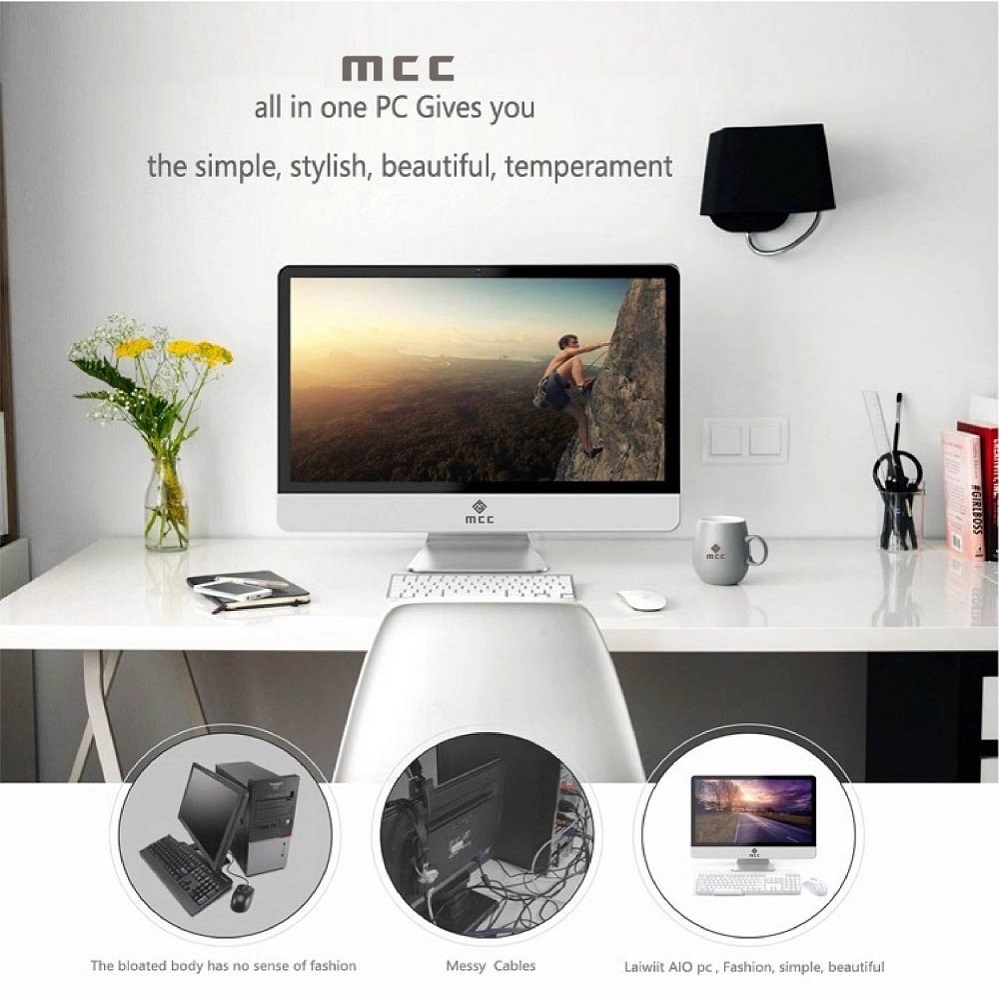 Bộ PC All In One MCC 5482P2 Home Office Computer CPU G5400/ Ram8G/ SSD240G/ Wifi/ Camera/ 22inch ( Hàng chính hãng)