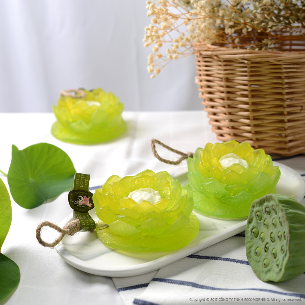 Xà Bông Thiên Nhiên Handmade eccomorning Hình Hoa Sen – Lotus Soap