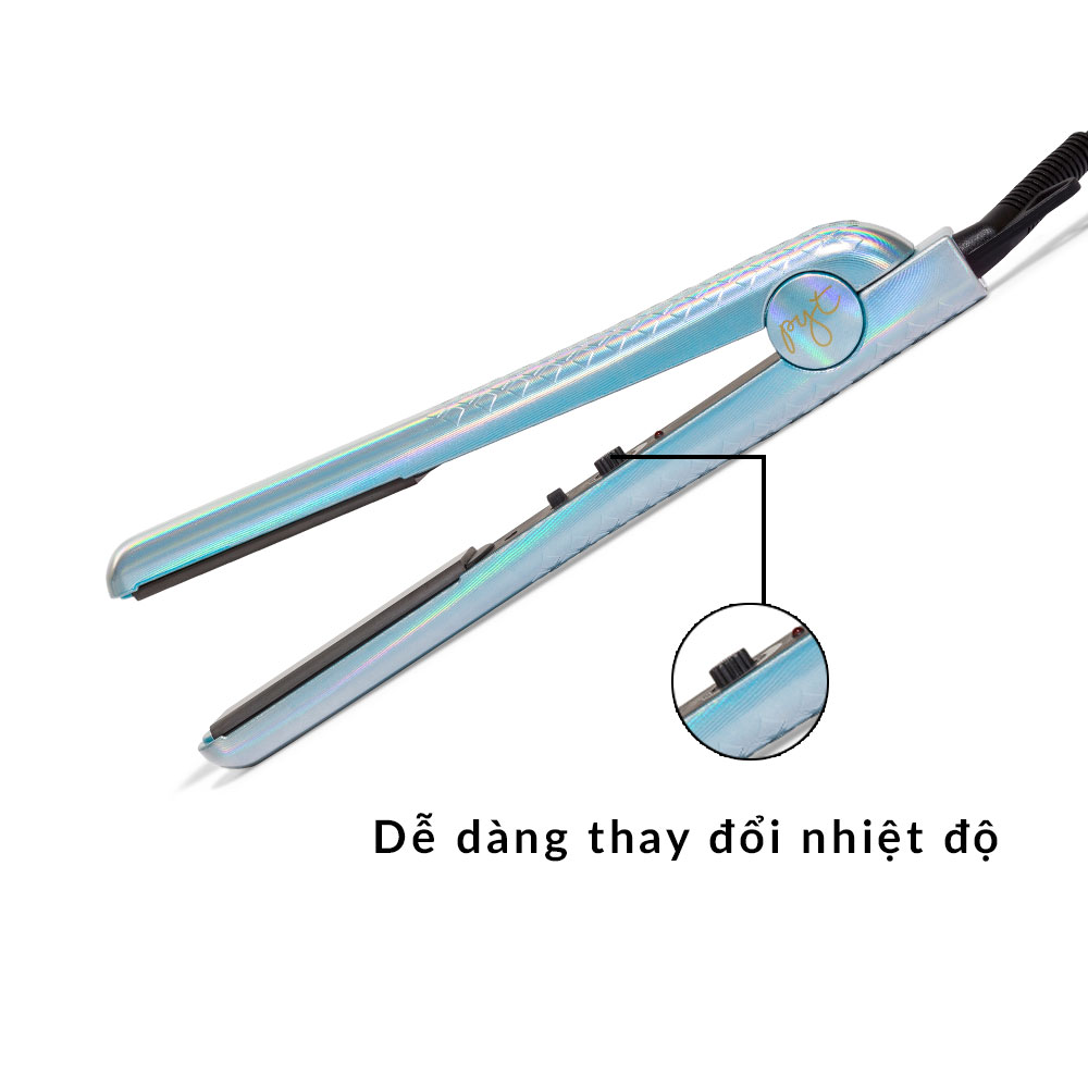 Máy Duỗi Tóc PYT Ceramic Styling Tool Laser Print (2 trong 1) - Màu Kim Cương Bạc - Nhiệt Hồng Ngoại Xa - Kết Hợp Kẹp Và Uốn Tóc